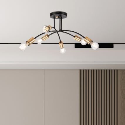 Przysufitowy żyrandol ANYA 6xE27/15W/230V czarny/złoty
