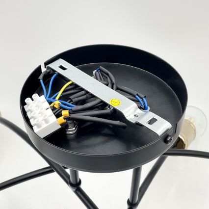 Przysufitowy żyrandol ANYA 6xE27/15W/230V czarny/złoty