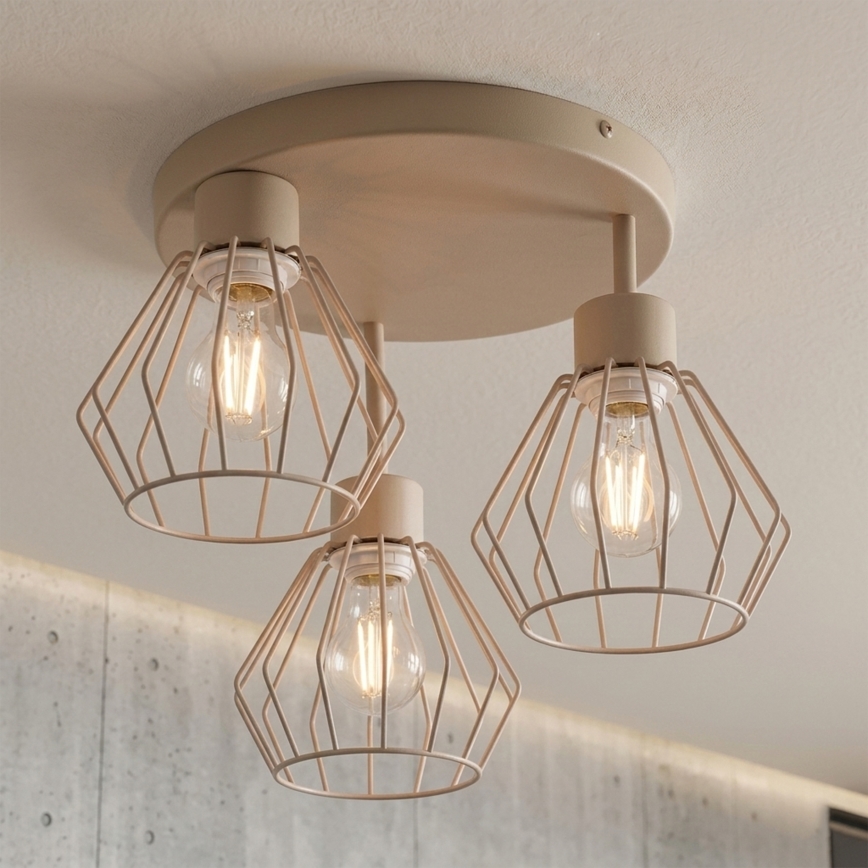 Przysufitowy żyrandol AUDREY 3xE27/60W/230V beżowy