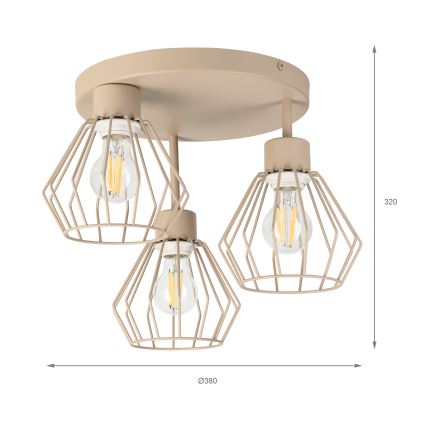 Przysufitowy żyrandol AUDREY 3xE27/60W/230V beżowy