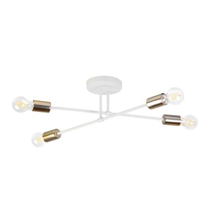 Przysufitowy żyrandol CAMBRIDGE 4xE27/15W/230V mosiądz/biały
