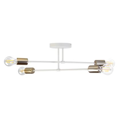 Przysufitowy żyrandol CAMBRIDGE 4xE27/15W/230V mosiądz/biały