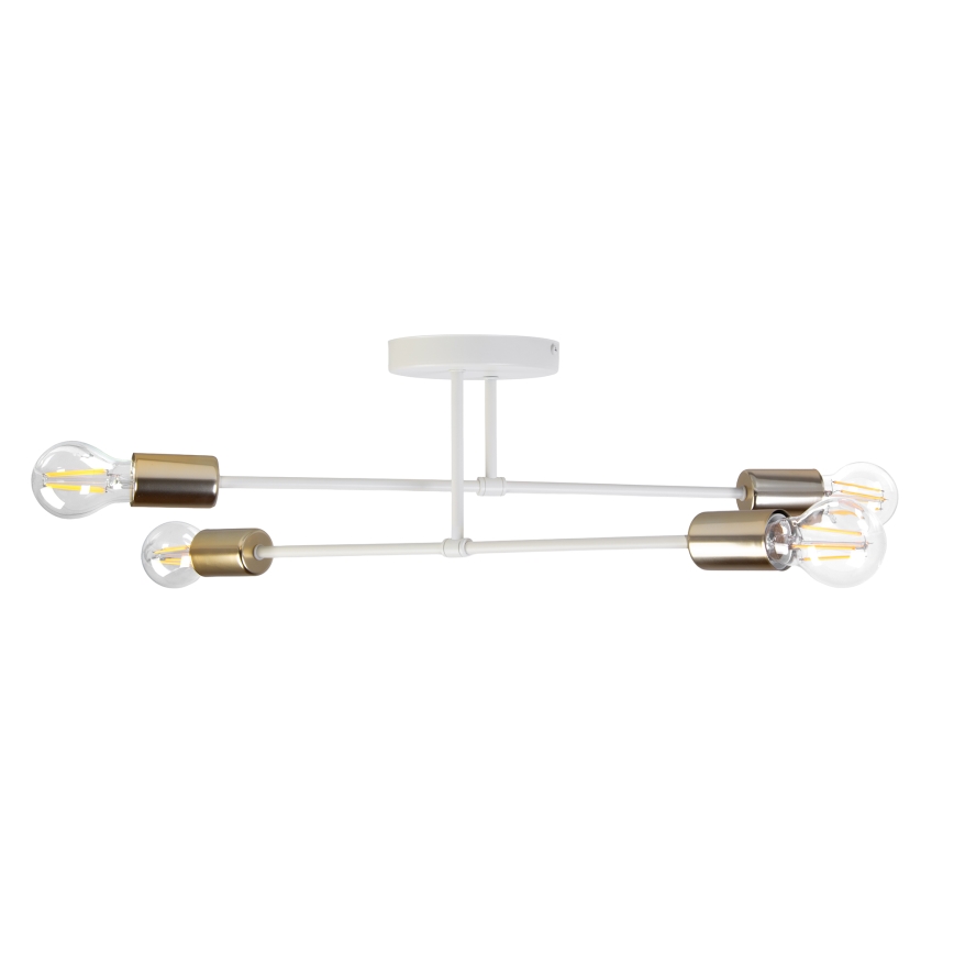 Przysufitowy żyrandol CAMBRIDGE 4xE27/15W/230V mosiądz/biały