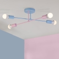 Przysufitowy żyrandol CAMBRIDGE 4xE27/15W/230V niebieski/różowy