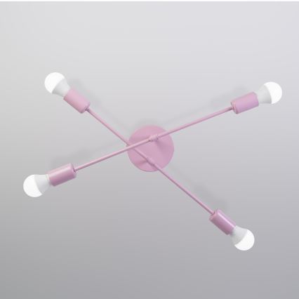 Przysufitowy żyrandol CAMBRIDGE 4xE27/15W/230V różowy