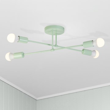 Przysufitowy żyrandol CAMBRIDGE 4xE27/15W/230V zielony