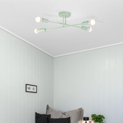 Przysufitowy żyrandol CAMBRIDGE 4xE27/15W/230V zielony