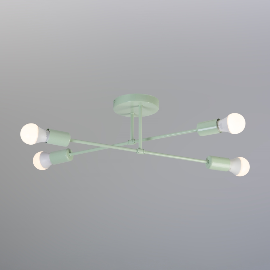 Przysufitowy żyrandol CAMBRIDGE 4xE27/15W/230V zielony