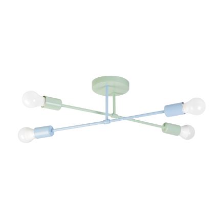 Przysufitowy żyrandol CAMBRIDGE 4xE27/15W/230V zielony/niebieski
