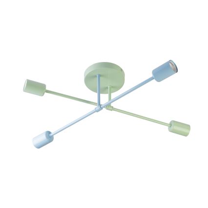 Przysufitowy żyrandol CAMBRIDGE 4xE27/15W/230V zielony/niebieski