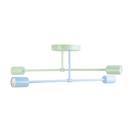 Przysufitowy żyrandol CAMBRIDGE 4xE27/15W/230V zielony/niebieski