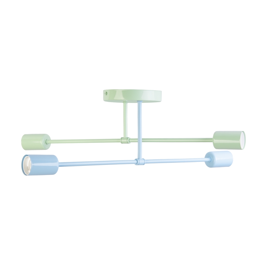 Przysufitowy żyrandol CAMBRIDGE 4xE27/15W/230V zielony/niebieski