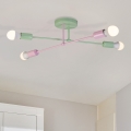 Przysufitowy żyrandol CAMBRIDGE 4xE27/15W/230V zielony/różowy