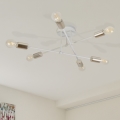 Przysufitowy żyrandol CAMBRIDGE 6xE27/15W/230V mosiądz/biały
