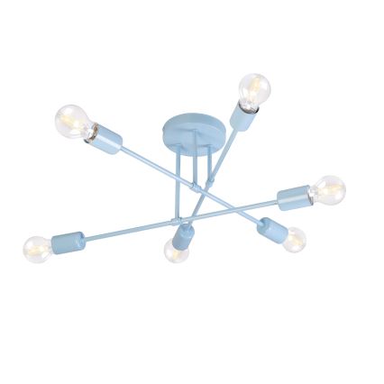 Przysufitowy żyrandol CAMBRIDGE 6xE27/15W/230V niebieski