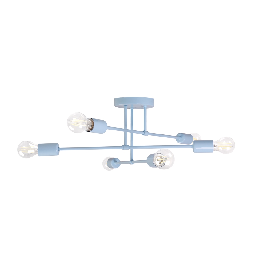 Przysufitowy żyrandol CAMBRIDGE 6xE27/15W/230V niebieski