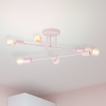 Przysufitowy żyrandol CAMBRIDGE 6xE27/15W/230V różowy