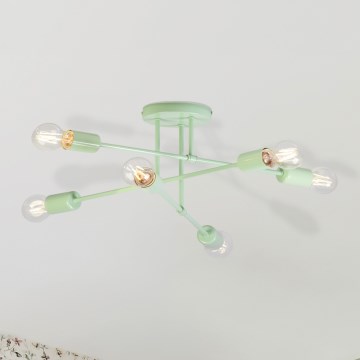 Przysufitowy żyrandol CAMBRIDGE 6xE27/15W/230V zielony