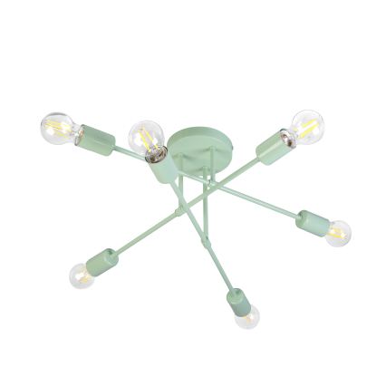 Przysufitowy żyrandol CAMBRIDGE 6xE27/15W/230V zielony