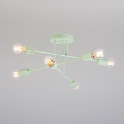Przysufitowy żyrandol CAMBRIDGE 6xE27/15W/230V zielony