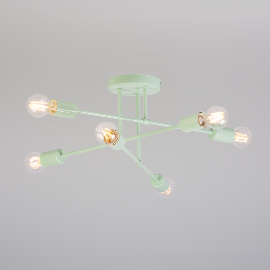 Przysufitowy żyrandol CAMBRIDGE 6xE27/15W/230V zielony