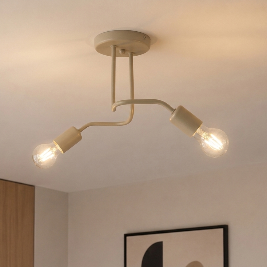Przysufitowy żyrandol CHARLIE 2xE27/15W/230V beżowy