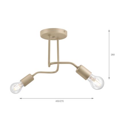 Przysufitowy żyrandol CHARLIE 2xE27/15W/230V beżowy