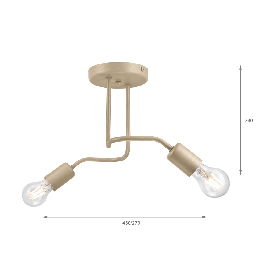 Przysufitowy żyrandol CHARLIE 2xE27/15W/230V beżowy