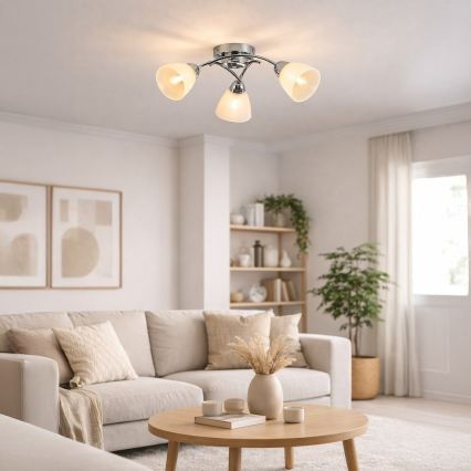Przysufitowy żyrandol CLARA 3xE27/15W/230V chrom błyszczący