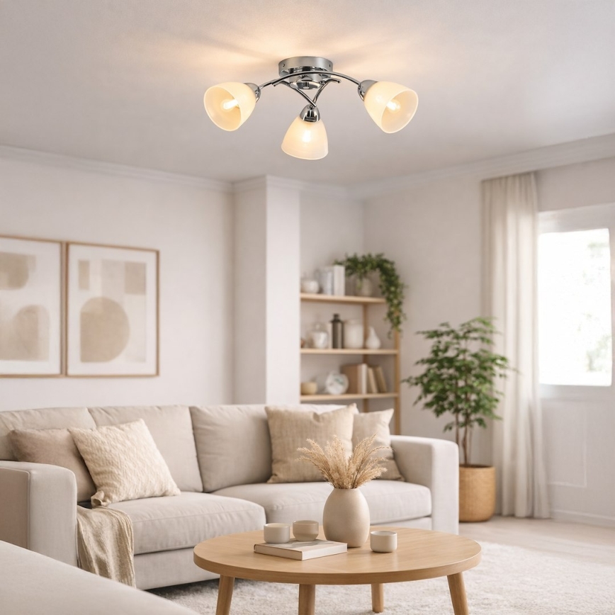 Przysufitowy żyrandol CLARA 3xE27/15W/230V chrom błyszczący