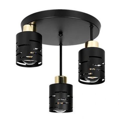 Przysufitowy żyrandol ELEN 3xE27/35W/230V czarny/złoty