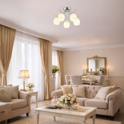 Przysufitowy żyrandol ELLA 5xE27/15W/230V chrom błyszczący