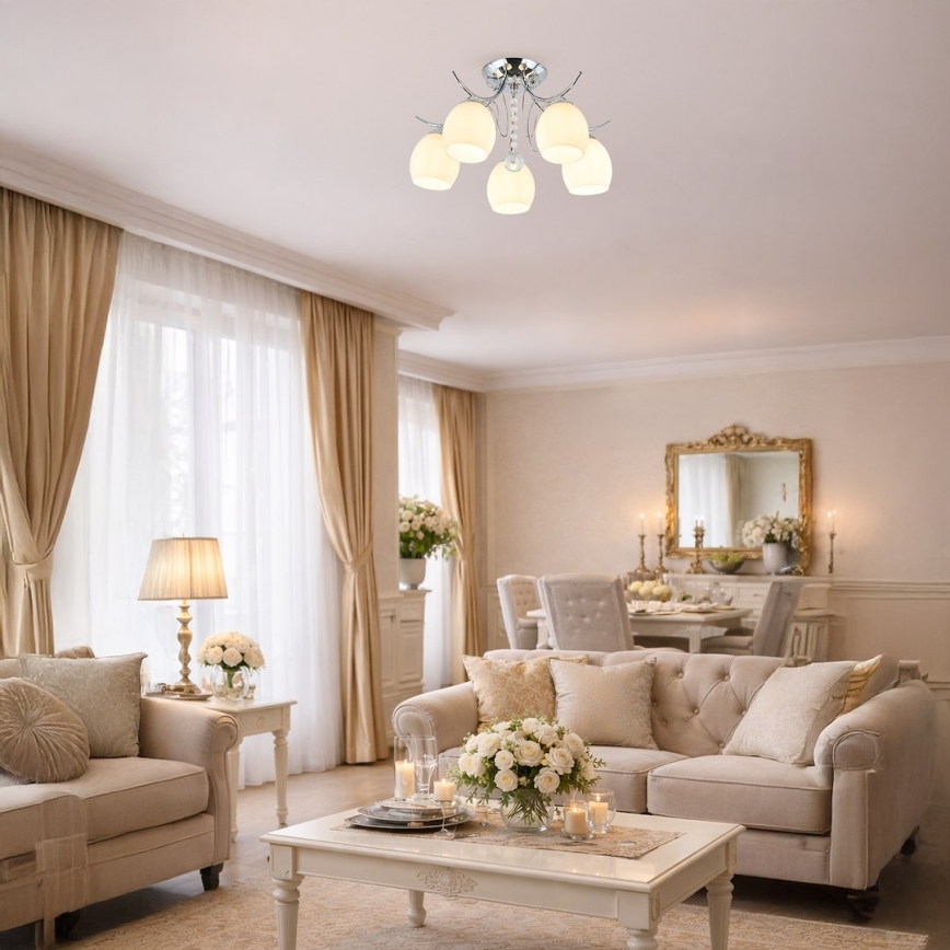 Przysufitowy żyrandol ELLA 5xE27/15W/230V chrom błyszczący