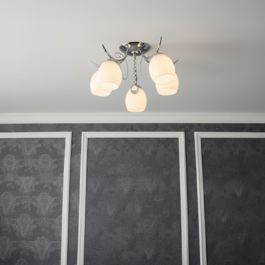 Przysufitowy żyrandol ELLA 5xE27/15W/230V chrom błyszczący
