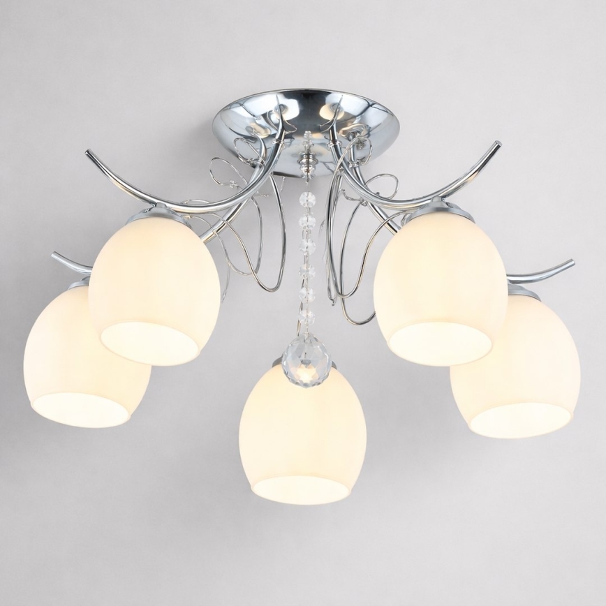 Przysufitowy żyrandol ELLA 5xE27/15W/230V chrom błyszczący