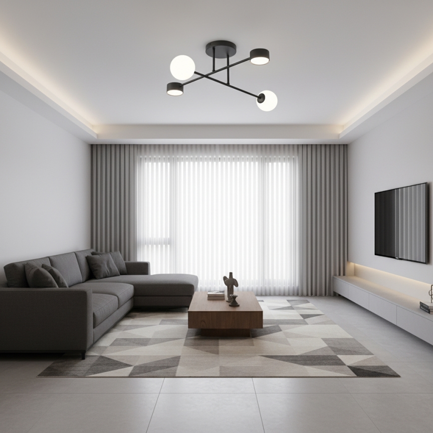 Przysufitowy żyrandol HOLON 2xG9/8W/230V + 2xGX53/12W czarny