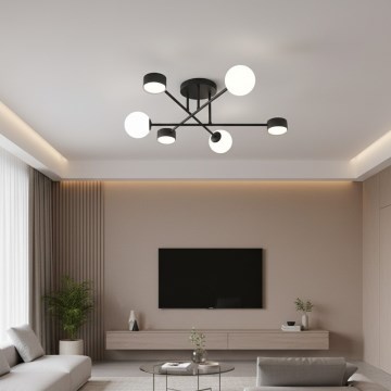 Przysufitowy żyrandol HOLON 3xG9/8W/230V + 3xGX53/12W czarny