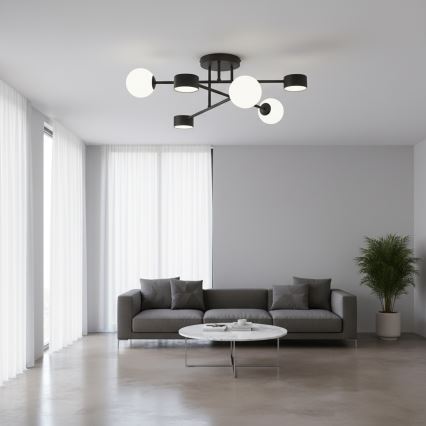 Przysufitowy żyrandol HOLON 3xG9/8W/230V + 3xGX53/12W czarny