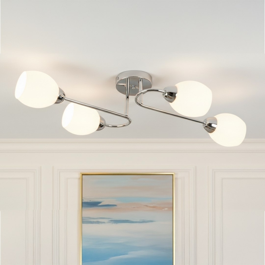 Przysufitowy żyrandol KING 4xE27/15W/230V, błyszczący chrom