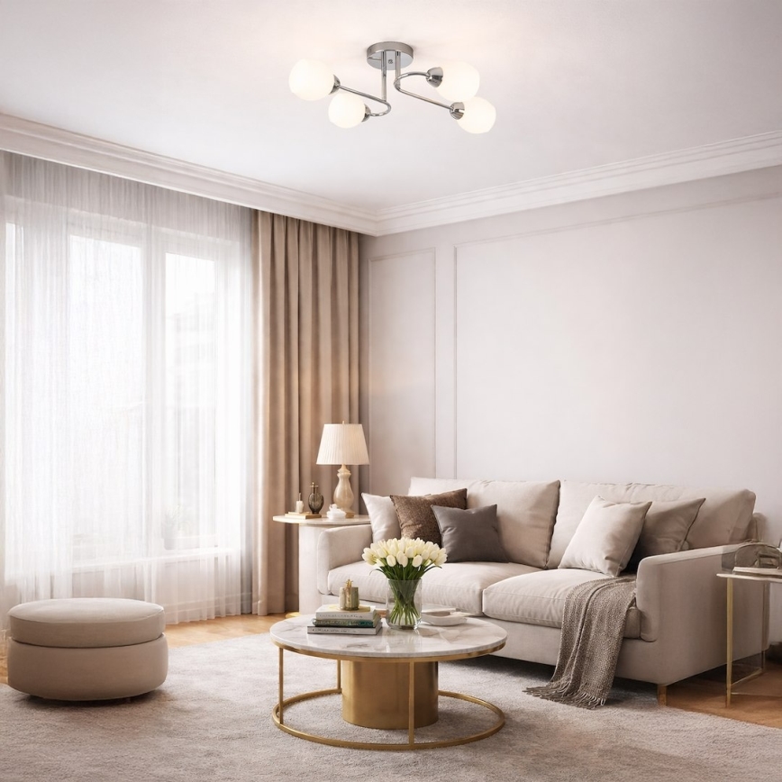 Przysufitowy żyrandol KING 4xE27/15W/230V, błyszczący chrom