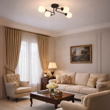 Przysufitowy żyrandol KING 4xE27/15W/230V czarny