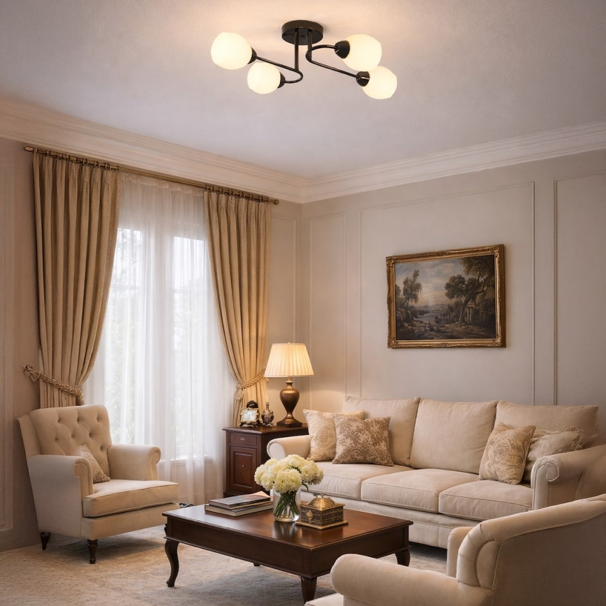 Przysufitowy żyrandol KING 4xE27/15W/230V czarny