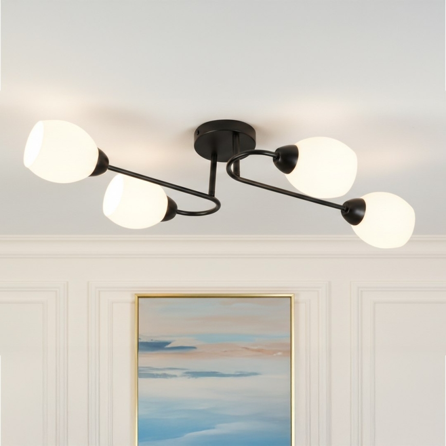 Przysufitowy żyrandol KING 4xE27/15W/230V czarny