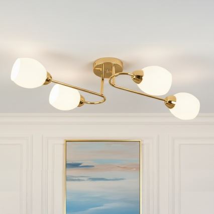 Przysufitowy żyrandol KING 4xE27/15W/230V, złoty
