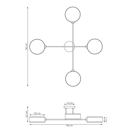 Przysufitowy żyrandol MAGA 4xE14/10W/230V beżowy
