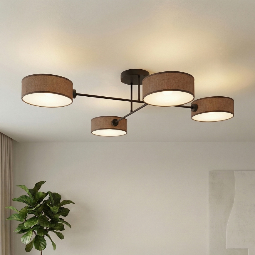 Przysufitowy żyrandol MAGA 4xE14/10W/230V brązowy