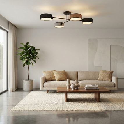 Przysufitowy żyrandol MAGA 4xE14/10W/230V czarny/brązowy/szary