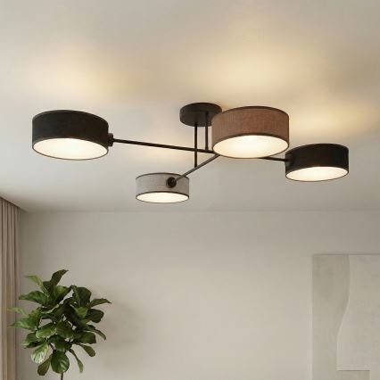Przysufitowy żyrandol MAGA 4xE14/10W/230V czarny/brązowy/szary