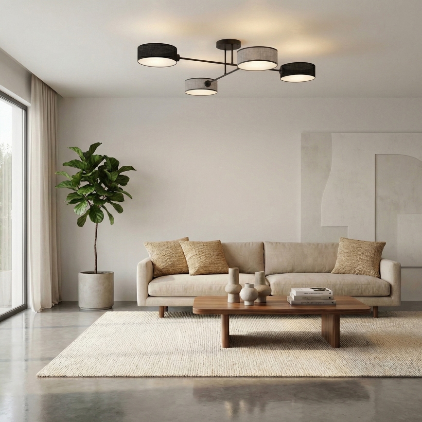 Przysufitowy żyrandol MAGA 4xE14/10W/230V czarny/szary