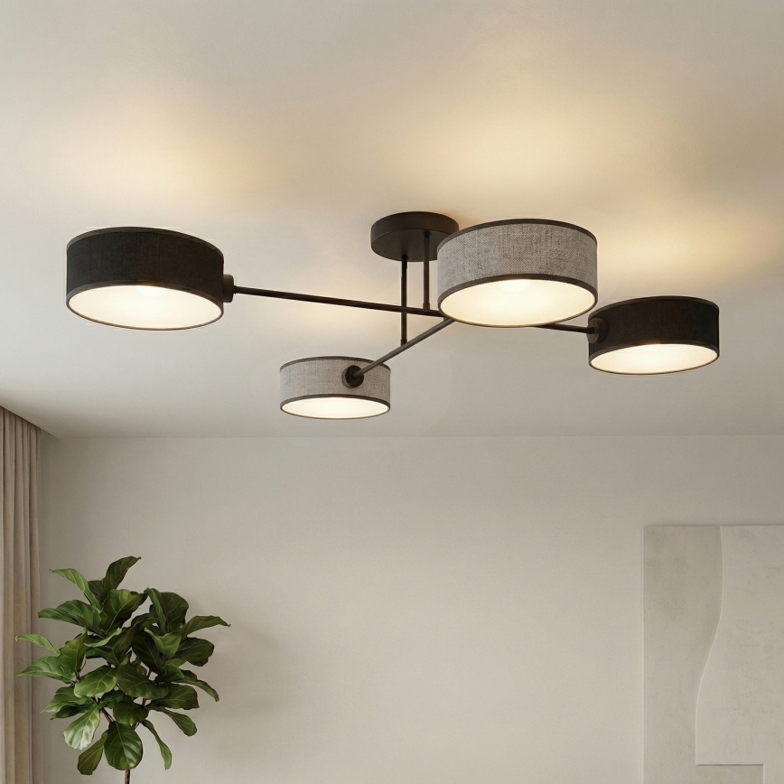 Przysufitowy żyrandol MAGA 4xE14/10W/230V czarny/szary